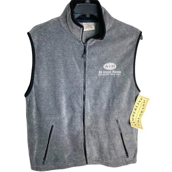Timberline Colorado NWT Men's Grey Full Zip Fleece Vest with Collar Size L - Picture 1 of 11